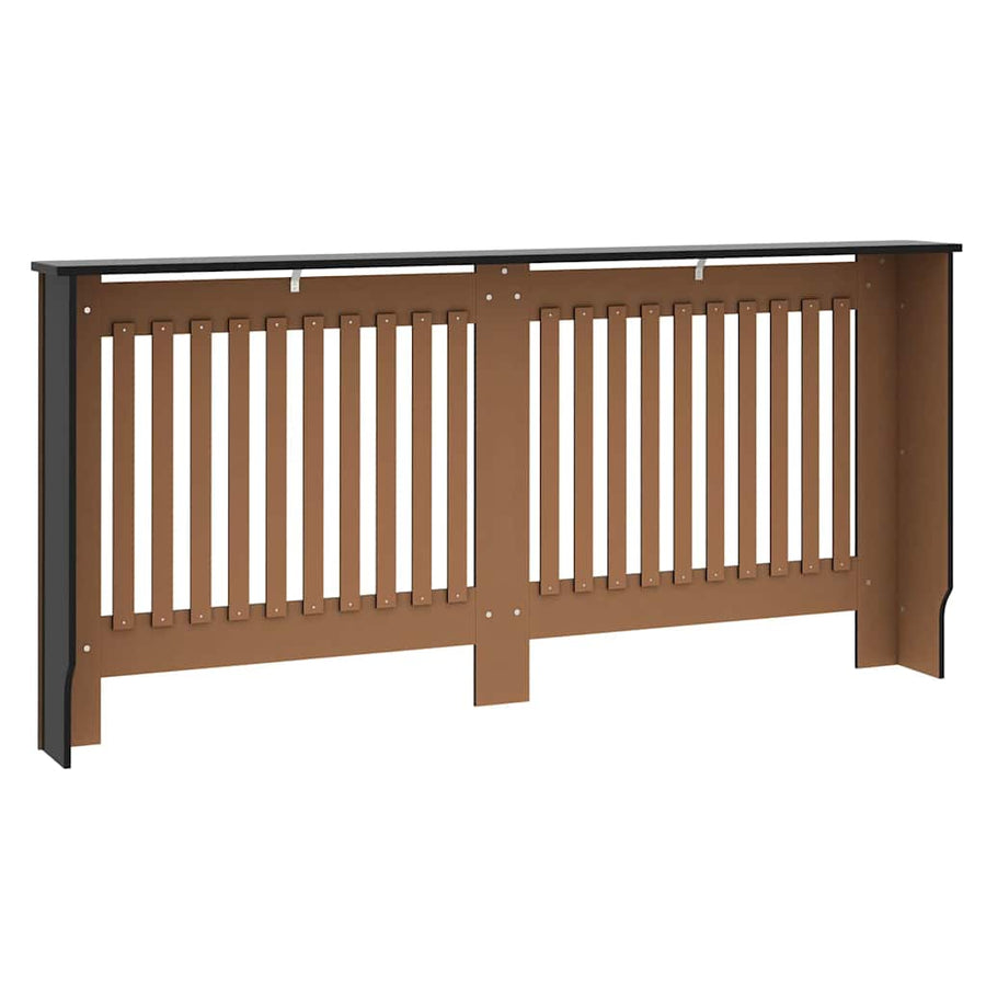 Radiatorafdekking 2 pcs Zwart 172 x 19 x 81,5 cm Bewerkt hout