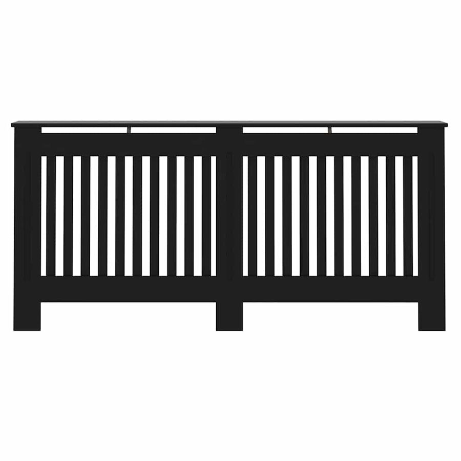 Radiatorafdekking 2 pcs Zwart 172 x 19 x 81,5 cm Bewerkt hout