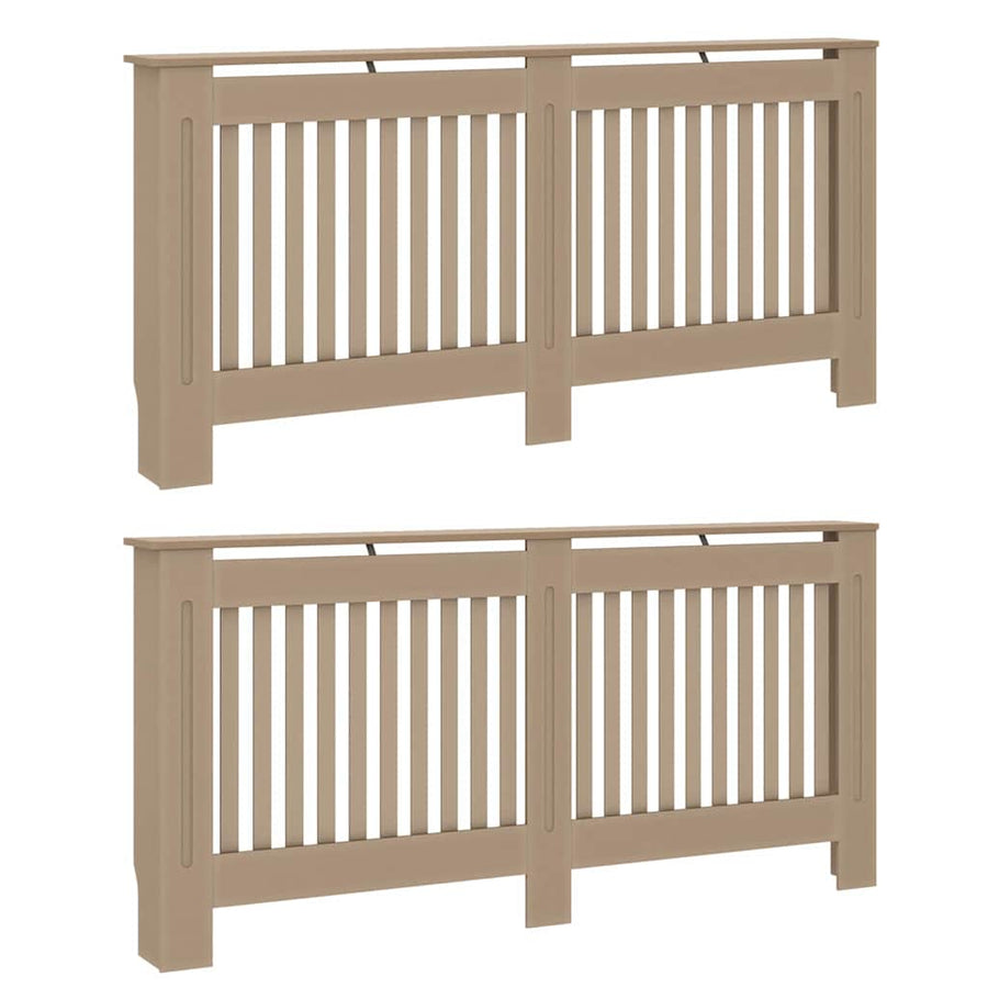 Radiatorafdekking 2 pcs Bruin 172 x 19 x 81,5 cm Bewerkt hout