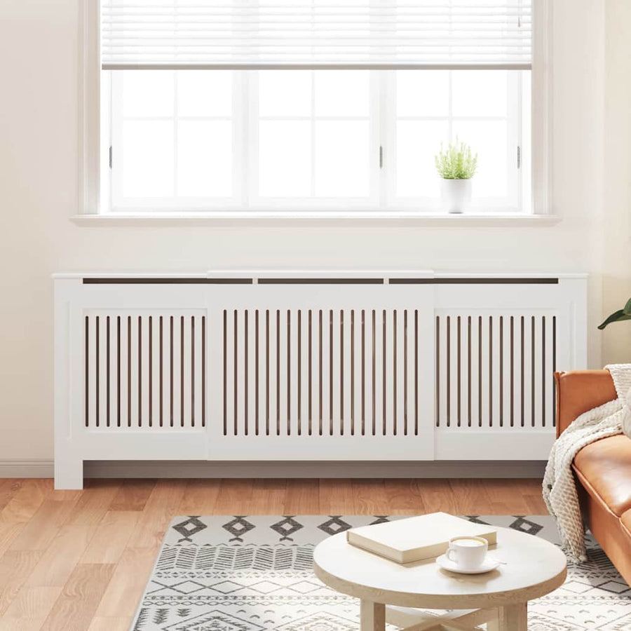 Radiatorafdekking 2 pcs Wit 205 x 20,5 x 81,5cm Bewerkt hout