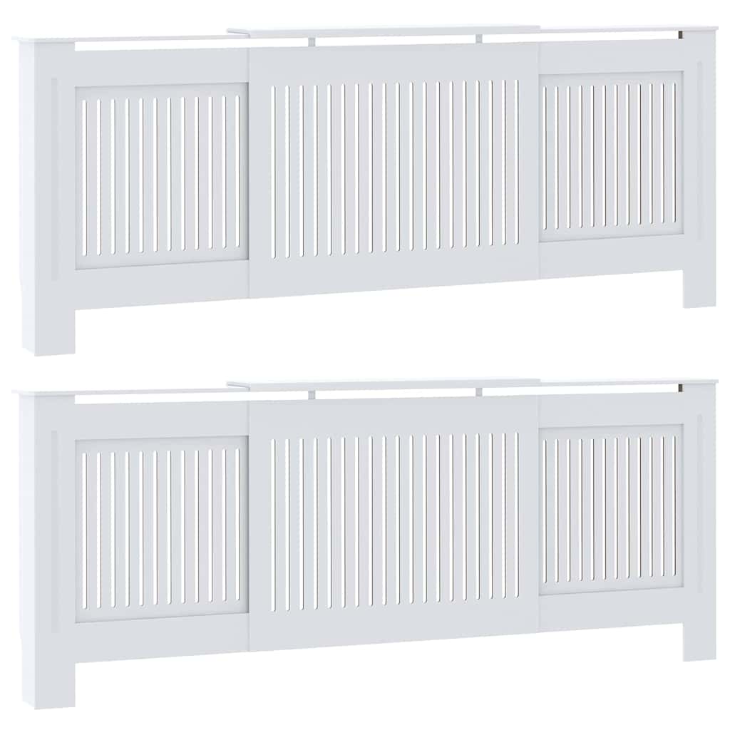 Radiatorafdekking 2 pcs Wit 205 x 20,5 x 81,5cm Bewerkt hout