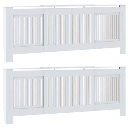 Radiatorafdekking 2 pcs Wit 205 x 20,5 x 81,5cm Bewerkt hout