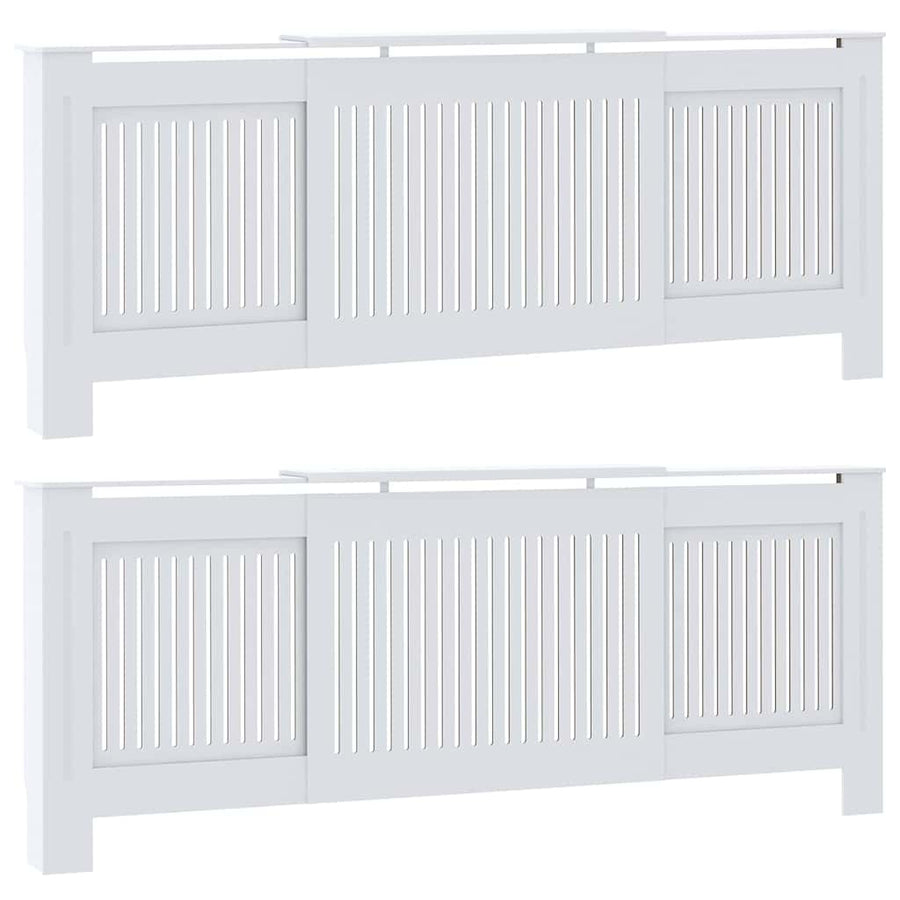 Radiatorafdekking 2 pcs Wit 205 x 20,5 x 81,5cm Bewerkt hout