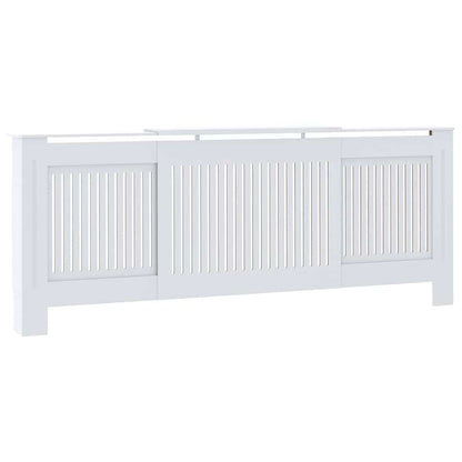 Radiatorafdekking 2 pcs Wit 205 x 20,5 x 81,5cm Bewerkt hout