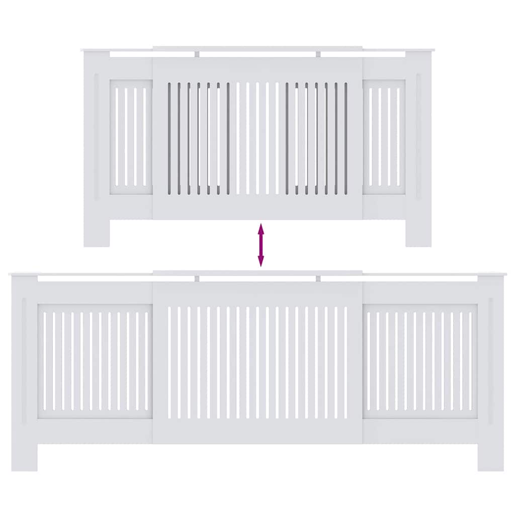 Radiatorafdekking 2 pcs Wit 205 x 20,5 x 81,5cm Bewerkt hout