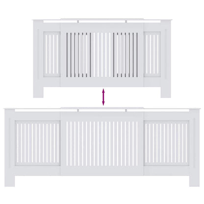 Radiatorafdekking 2 pcs Wit 205 x 20,5 x 81,5cm Bewerkt hout