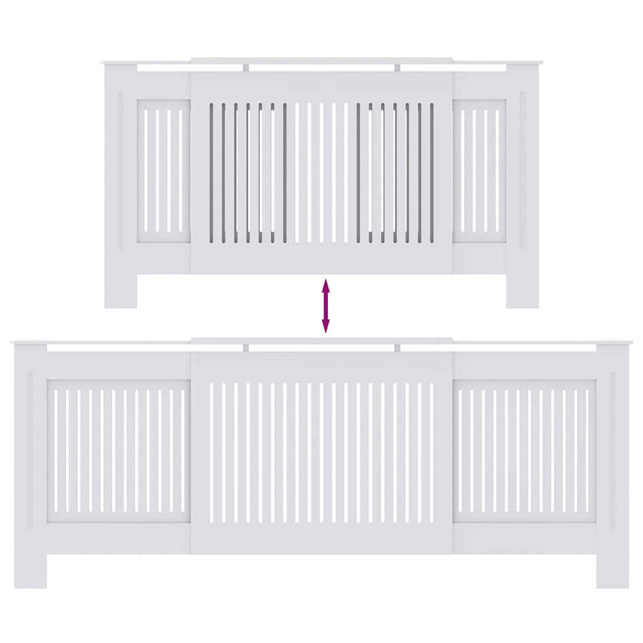 Radiatorafdekking 2 pcs Wit 205 x 20,5 x 81,5cm Bewerkt hout