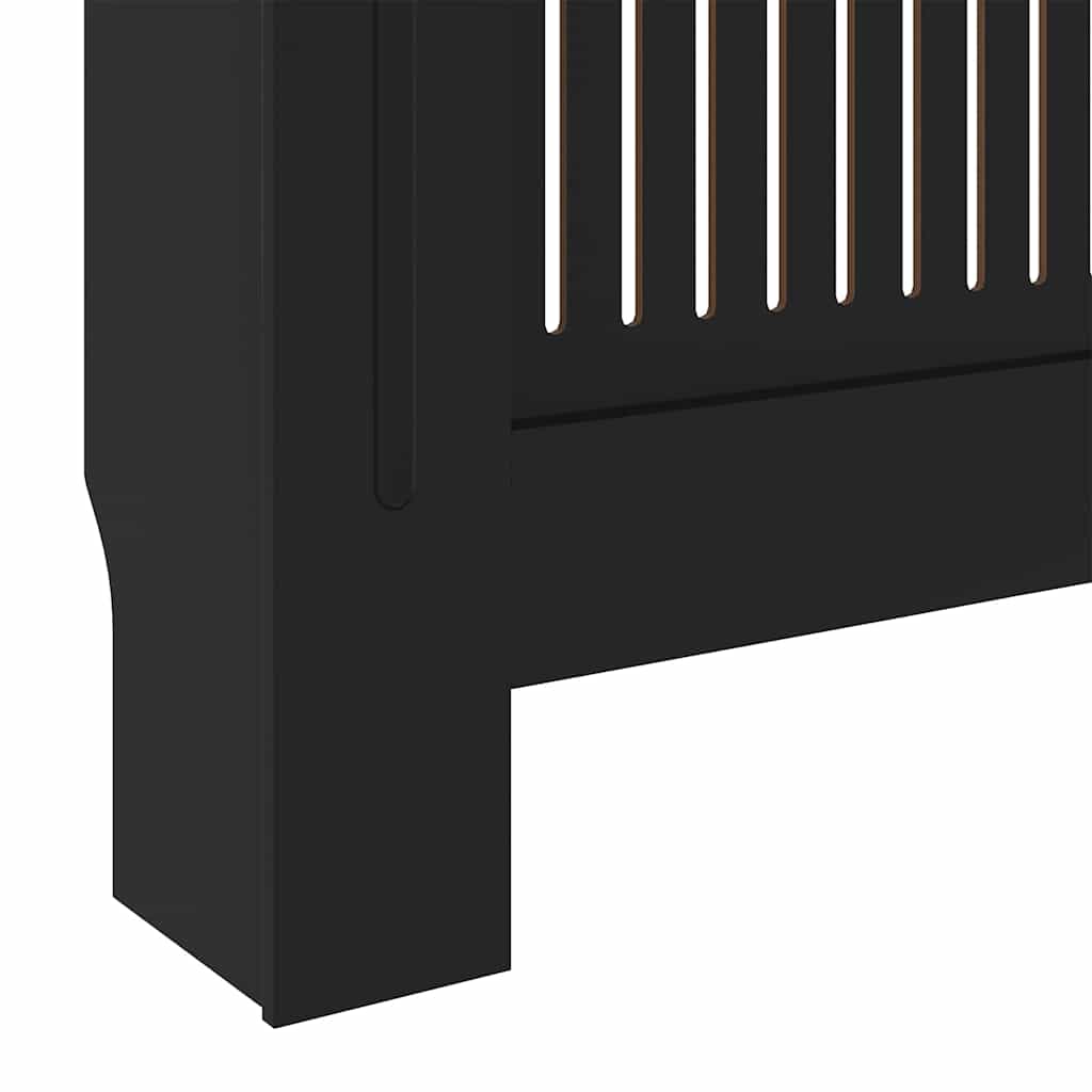 Radiatorafdekking 2 pcs Zwart 205 x 20,5 x 81,5cm Bewerkt hout