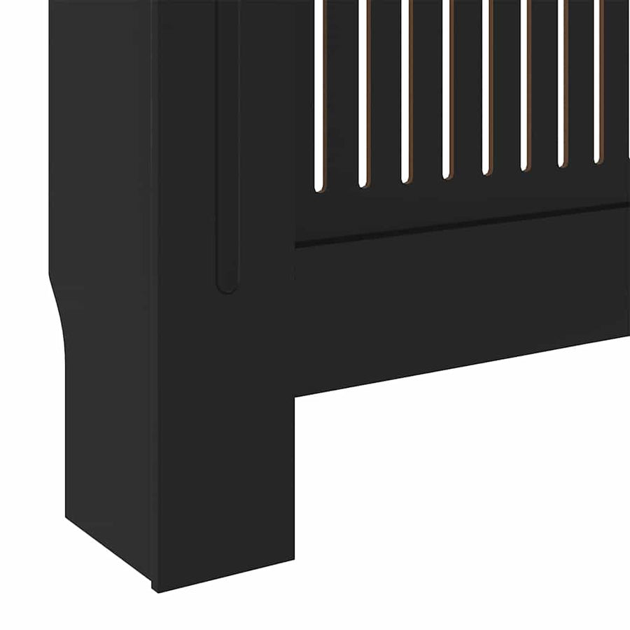 Radiatorafdekking 2 pcs Zwart 205 x 20,5 x 81,5cm Bewerkt hout