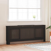 Radiatorafdekking 2 stuks 205x20,5x81,5 cm zwart bewerkt hout