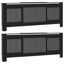 Radiatorafdekking 2 pcs Zwart 205 x 20,5 x 81,5cm Bewerkt hout