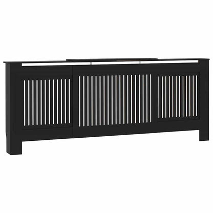 Radiatorafdekking 2 pcs Zwart 205 x 20,5 x 81,5cm Bewerkt hout