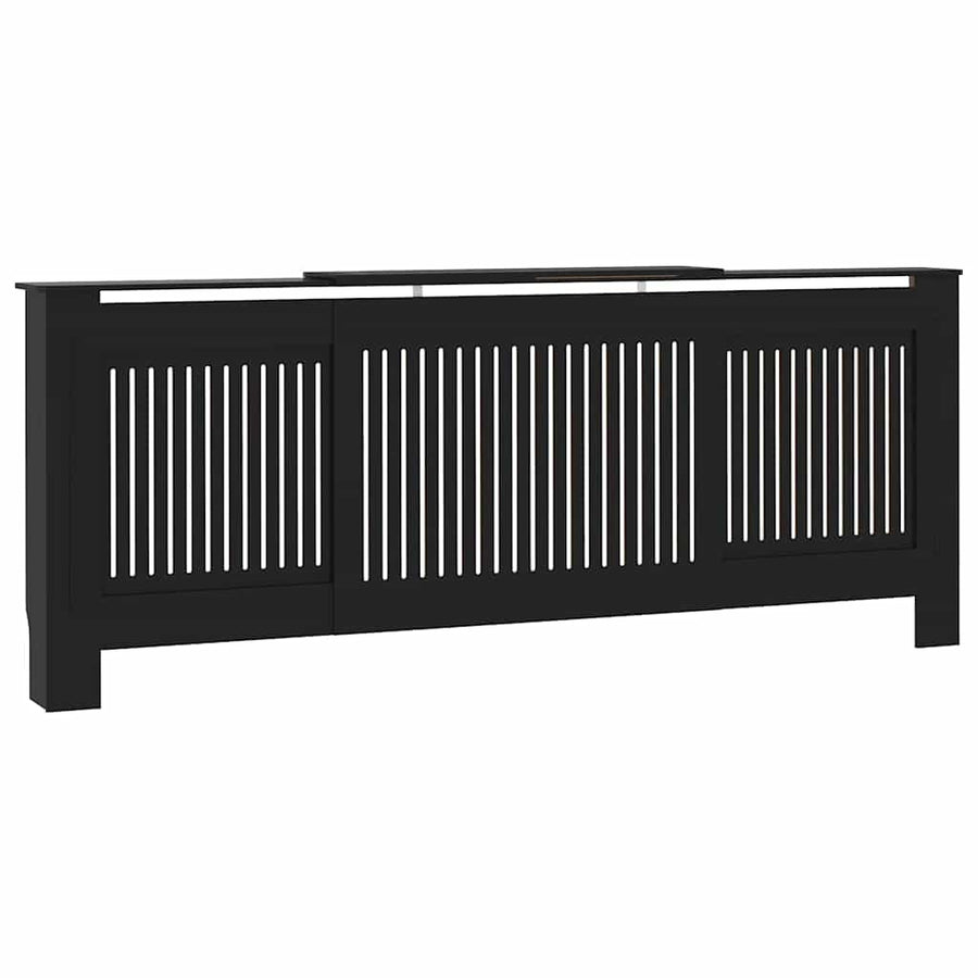 Radiatorafdekking 2 pcs Zwart 205 x 20,5 x 81,5cm Bewerkt hout