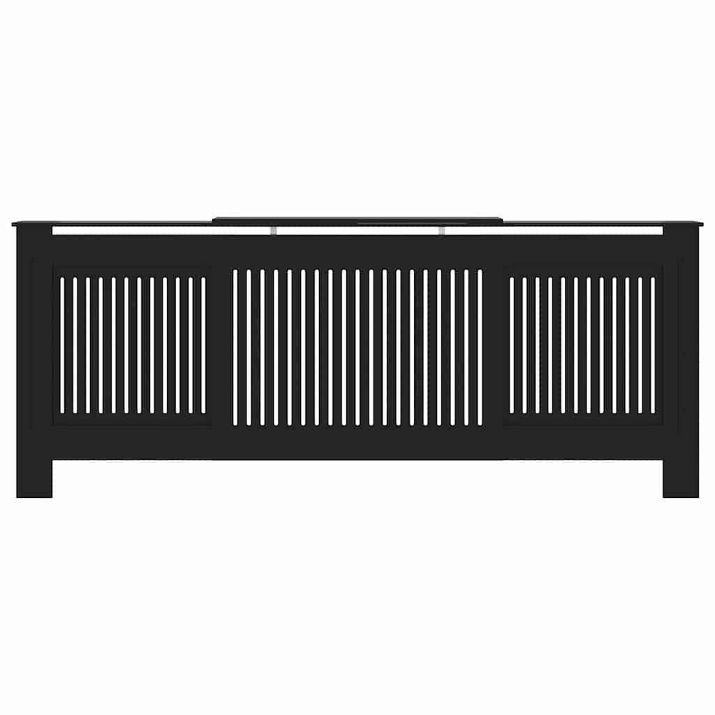 Radiatorafdekking 2 pcs Zwart 205 x 20,5 x 81,5cm Bewerkt hout