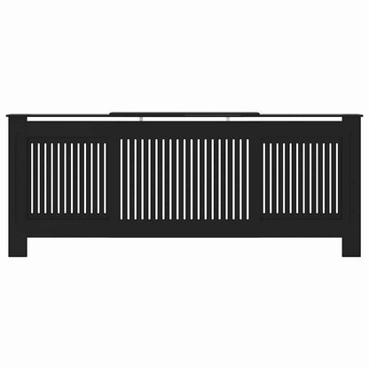 Radiatorafdekking 2 pcs Zwart 205 x 20,5 x 81,5cm Bewerkt hout