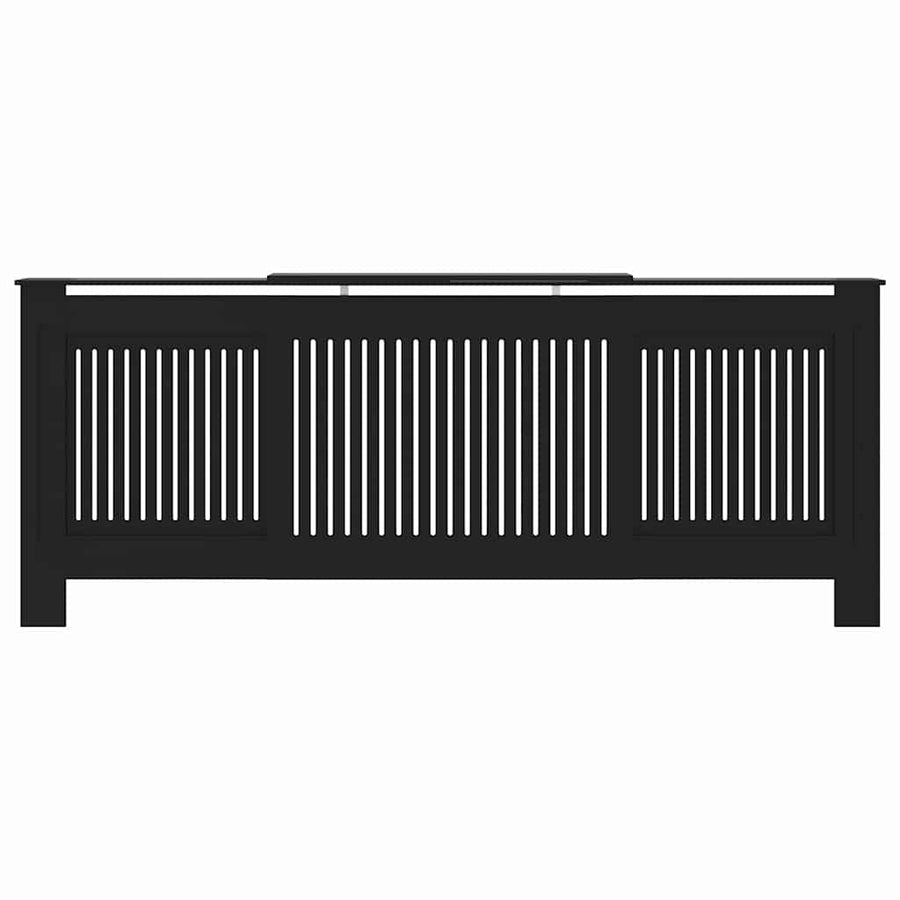 Radiatorafdekking 2 pcs Zwart 205 x 20,5 x 81,5cm Bewerkt hout