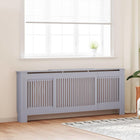 Radiatorafdekking 2 stuks grijs 205x20,5x81,5 cm bewerkt hout