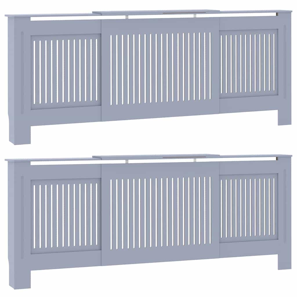 Radiatorafdekking 2 pcs Grijs 205 x 20,5 x 81,5cm Bewerkt hout