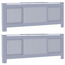 Radiatorafdekking 2 pcs Grijs 205 x 20,5 x 81,5cm Bewerkt hout