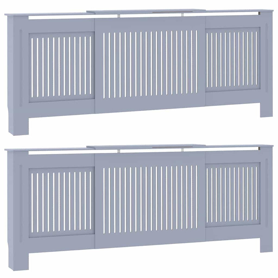Radiatorafdekking 2 pcs Grijs 205 x 20,5 x 81,5cm Bewerkt hout