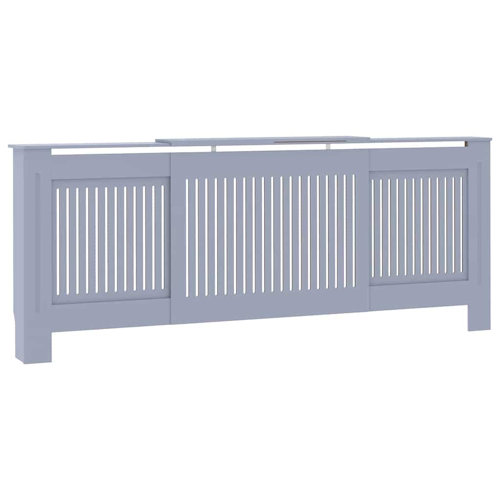 Radiatorafdekking 2 pcs Grijs 205 x 20,5 x 81,5cm Bewerkt hout