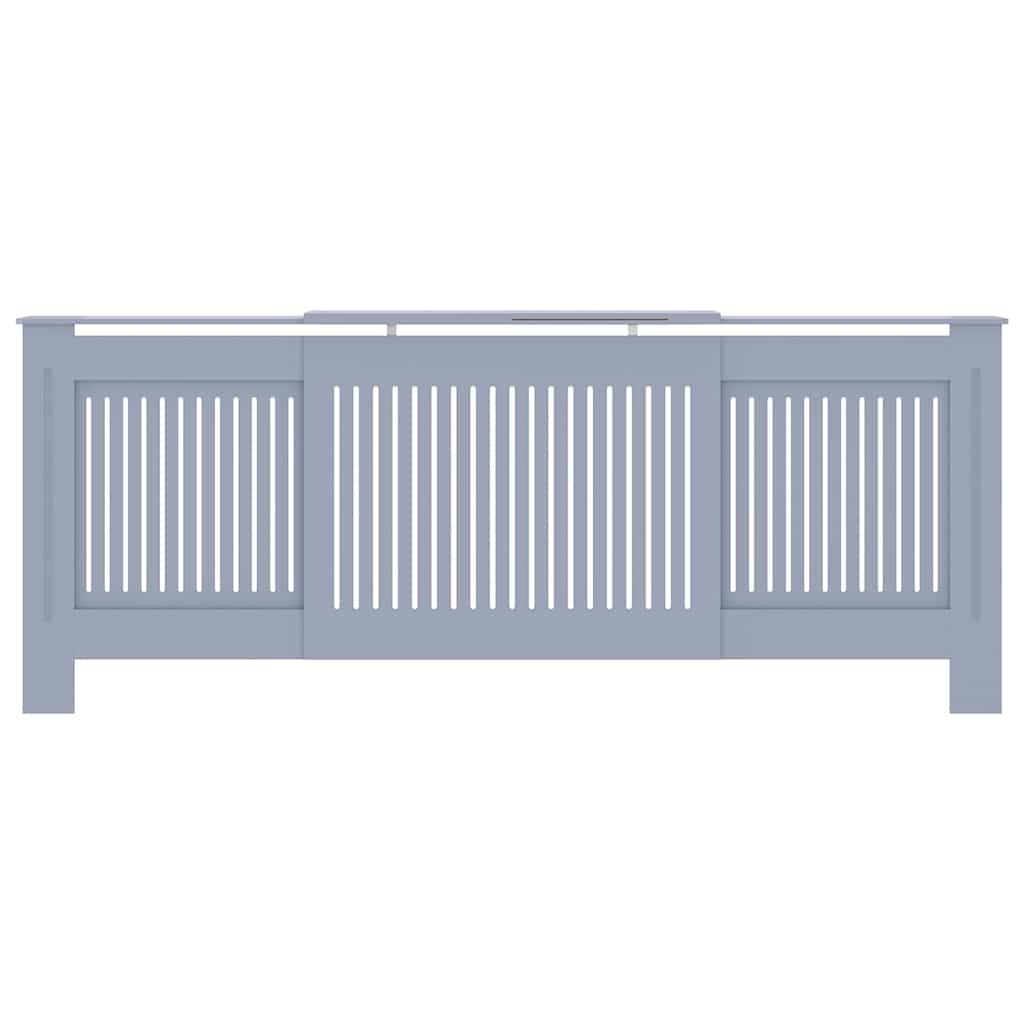 Radiatorafdekking 2 pcs Grijs 205 x 20,5 x 81,5cm Bewerkt hout