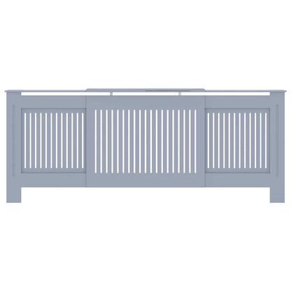 Radiatorafdekking 2 pcs Grijs 205 x 20,5 x 81,5cm Bewerkt hout
