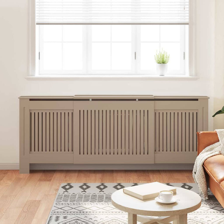 Radiatorafdekking 2 pcs Bruin 205 x 20,5 x 81,5cm Bewerkt hout