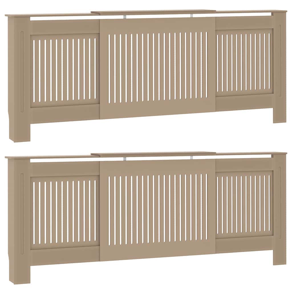 Radiatorafdekking 2 pcs Bruin 205 x 20,5 x 81,5cm Bewerkt hout