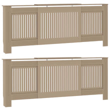 Radiatorafdekking 2 pcs Bruin 205 x 20,5 x 81,5cm Bewerkt hout