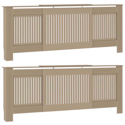 Radiatorafdekking 2 pcs Bruin 205 x 20,5 x 81,5cm Bewerkt hout