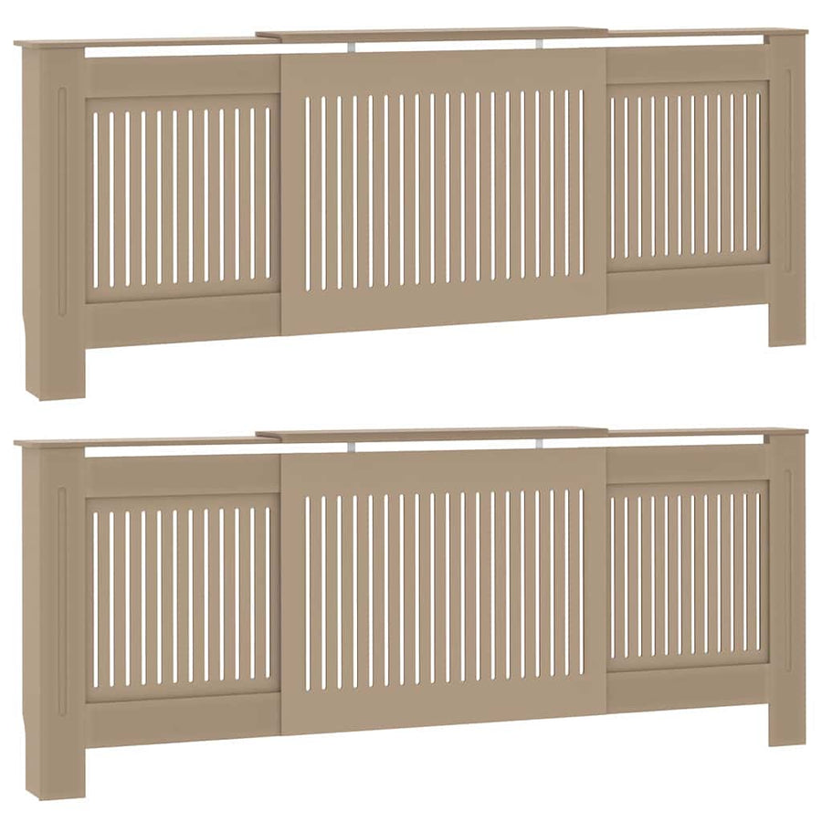 Radiatorafdekking 2 pcs Bruin 205 x 20,5 x 81,5cm Bewerkt hout