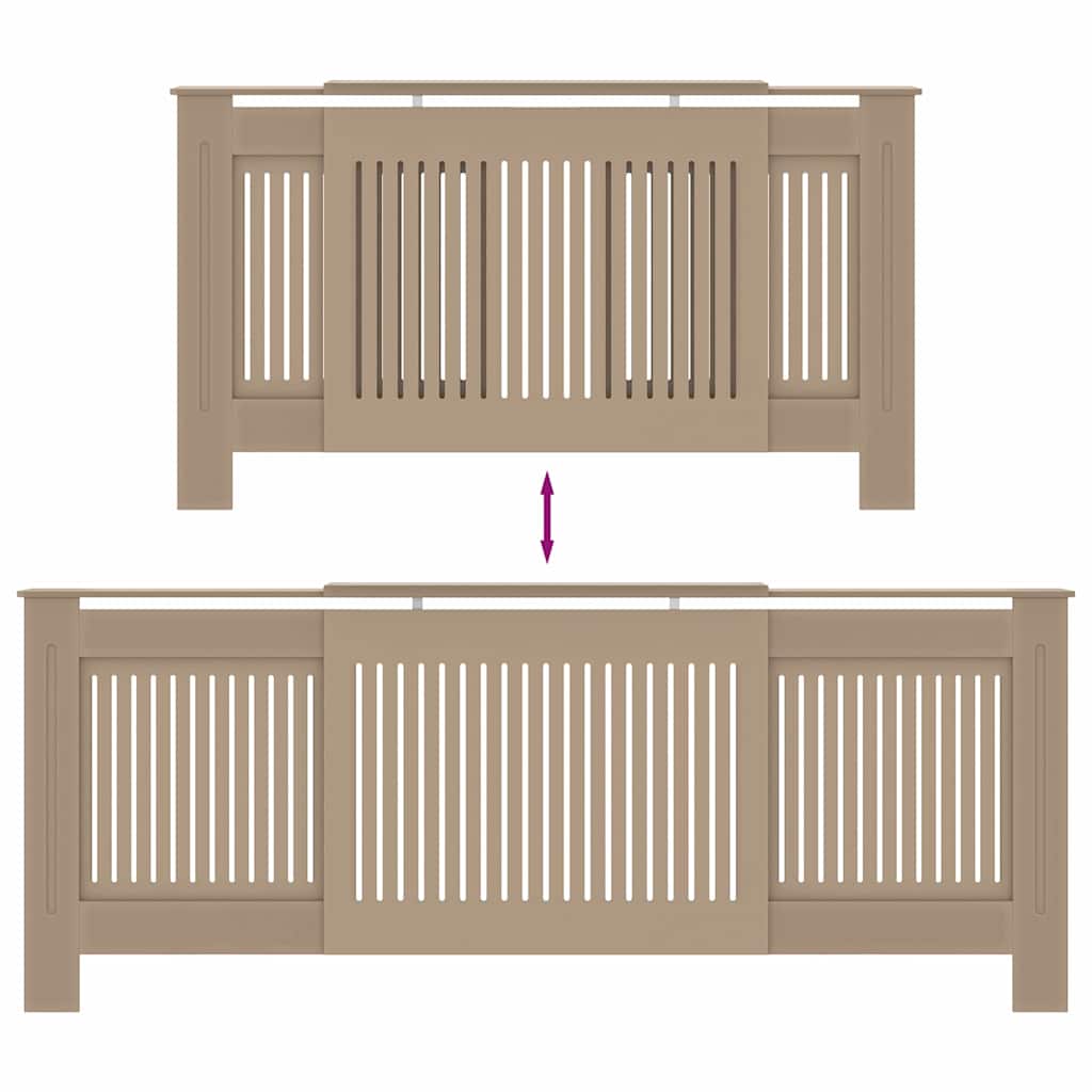 Radiatorafdekking 2 pcs Bruin 205 x 20,5 x 81,5cm Bewerkt hout