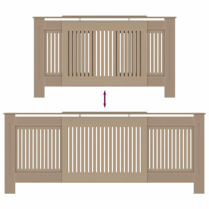 Radiatorafdekking 2 pcs Bruin 205 x 20,5 x 81,5cm Bewerkt hout