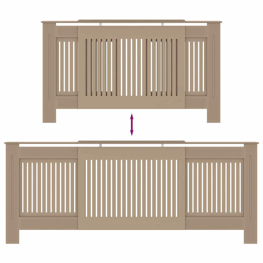 Radiatorafdekking 2 pcs Bruin 205 x 20,5 x 81,5cm Bewerkt hout