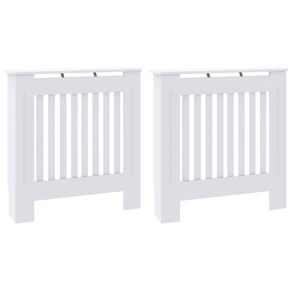 Radiatorafdekking 2 pcs Wit 78 x 19 x 81,5cm Bewerkt hout