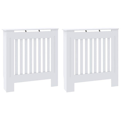 Radiatorafdekking 2 pcs Wit 78 x 19 x 81,5cm Bewerkt hout