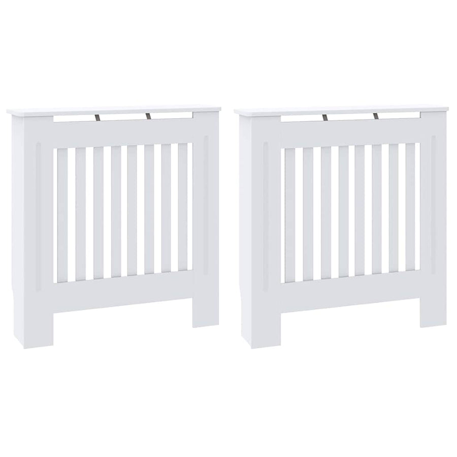 Radiatorafdekking 2 pcs Wit 78 x 19 x 81,5cm Bewerkt hout