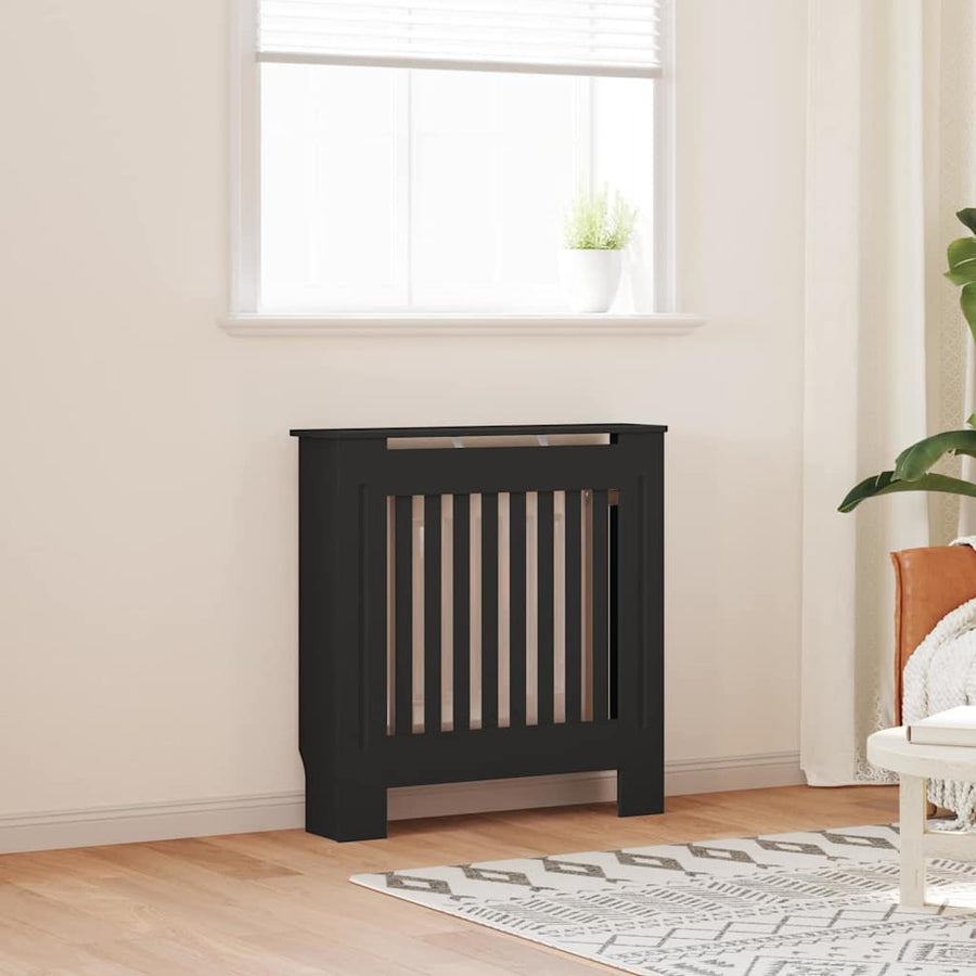 Radiatorafdekking Zwart 78 x 19 x 81,5cm Bewerkt hout