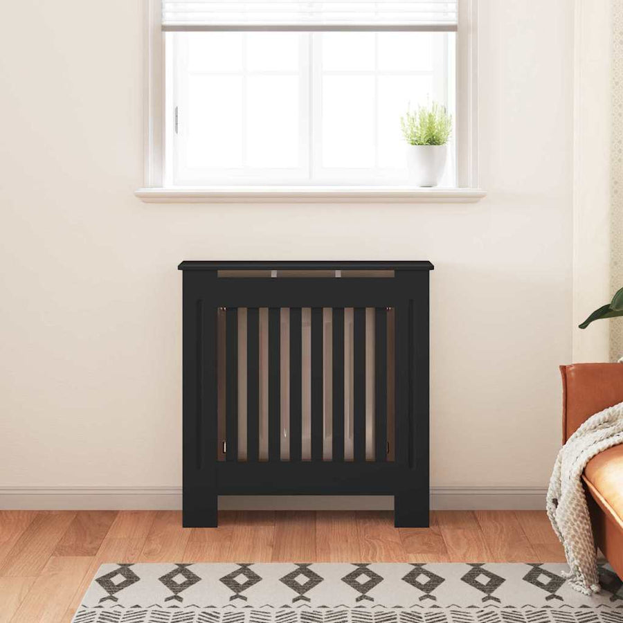 Radiatorafdekking Zwart 78 x 19 x 81,5cm Bewerkt hout