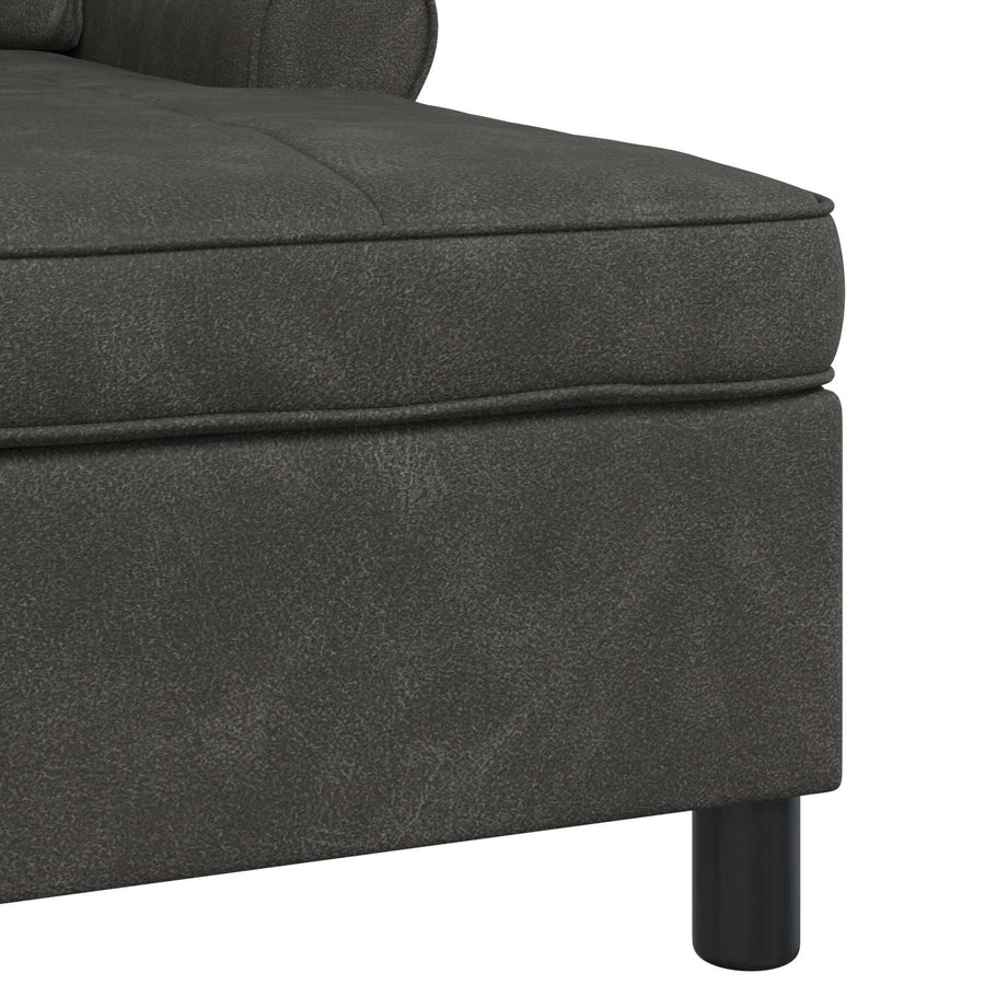 Chaise Lounge met kussen Zwart 91 x 157 x 91 cm Antiek PU