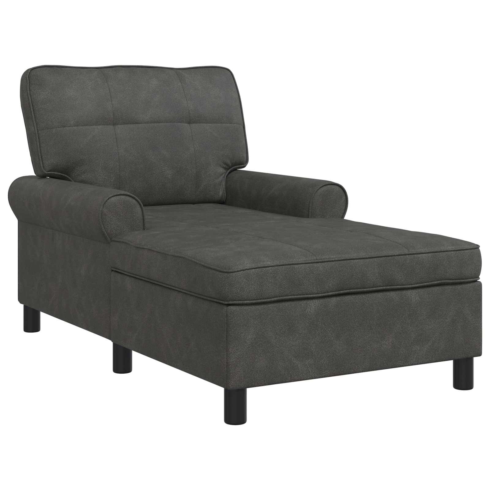 Chaise Lounge met kussen Zwart 91 x 157 x 91 cm Antiek PU