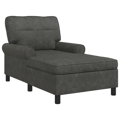Chaise Lounge met kussen Zwart 91 x 157 x 91 cm Antiek PU