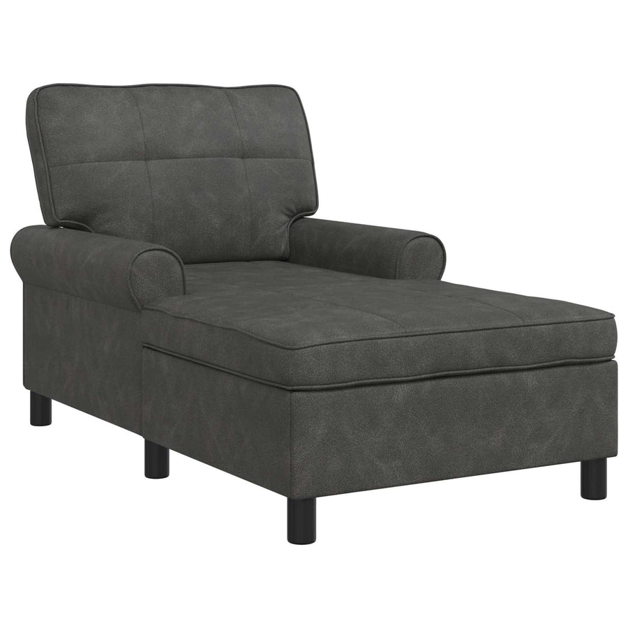 Chaise Lounge met kussen Zwart 91 x 157 x 91 cm Antiek PU