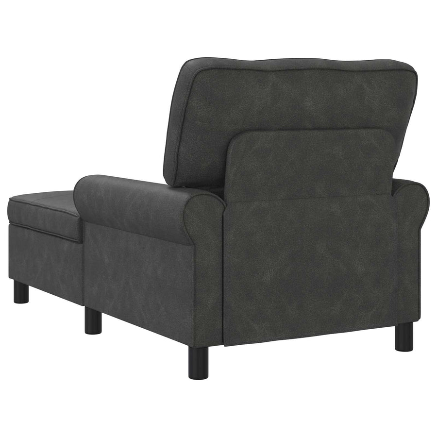 Chaise Lounge met kussen Zwart 91 x 157 x 91 cm Antiek PU