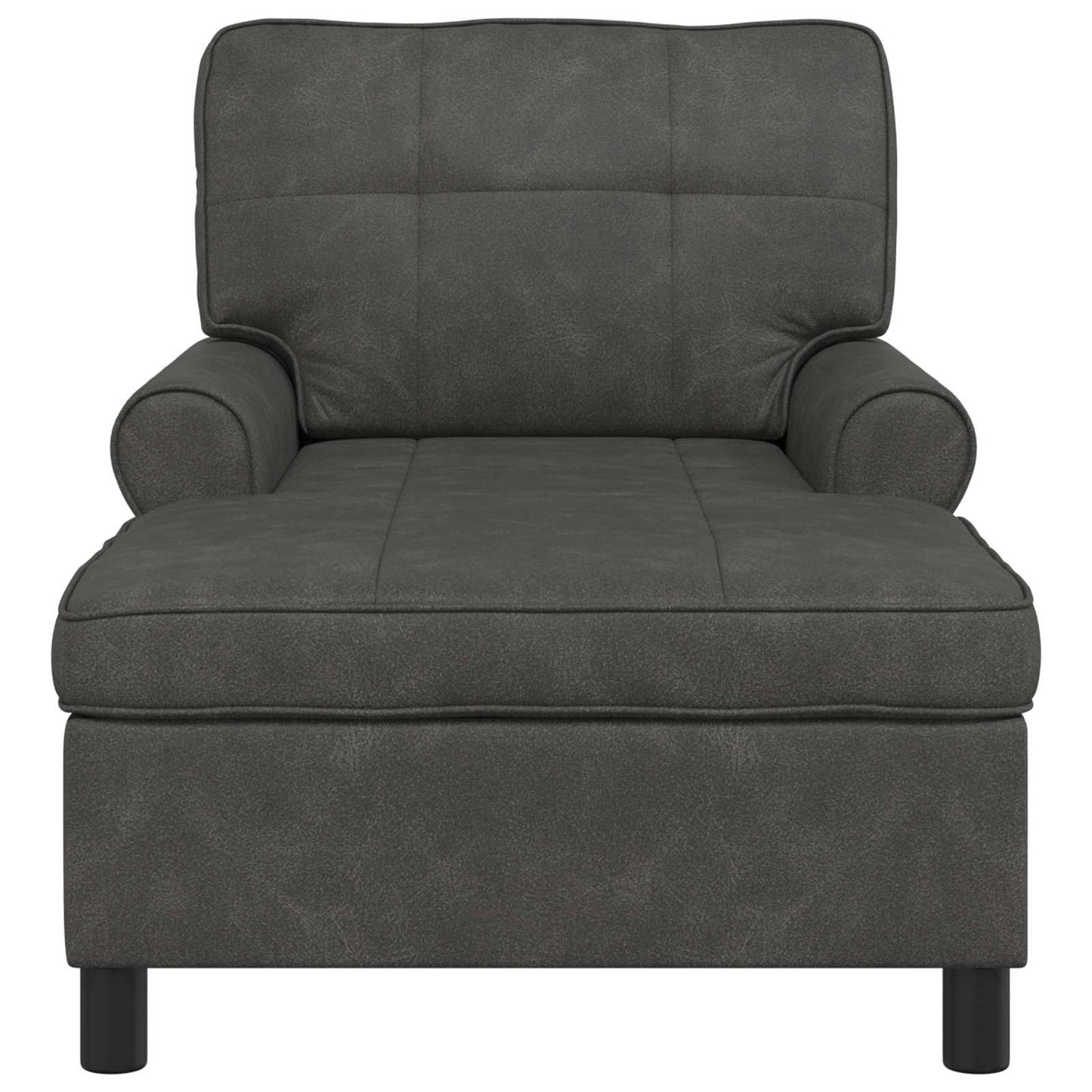 Chaise Lounge met kussen Zwart 91 x 157 x 91 cm Antiek PU
