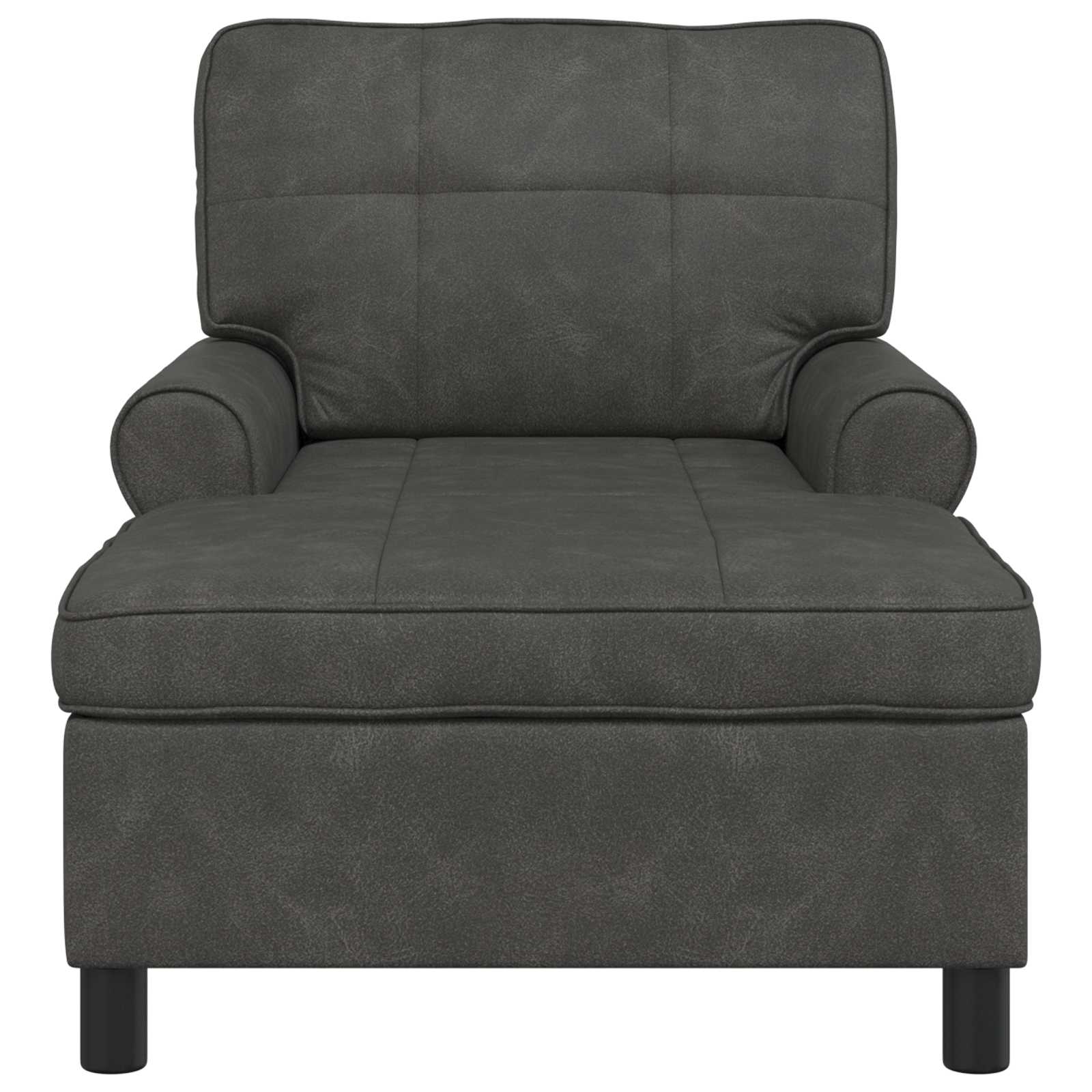 Chaise Lounge met kussen Zwart 91 x 157 x 91 cm Antiek PU