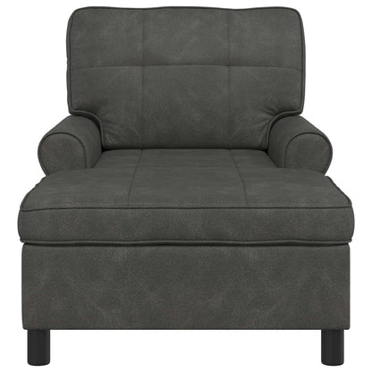 Chaise Lounge met kussen Zwart 91 x 157 x 91 cm Antiek PU