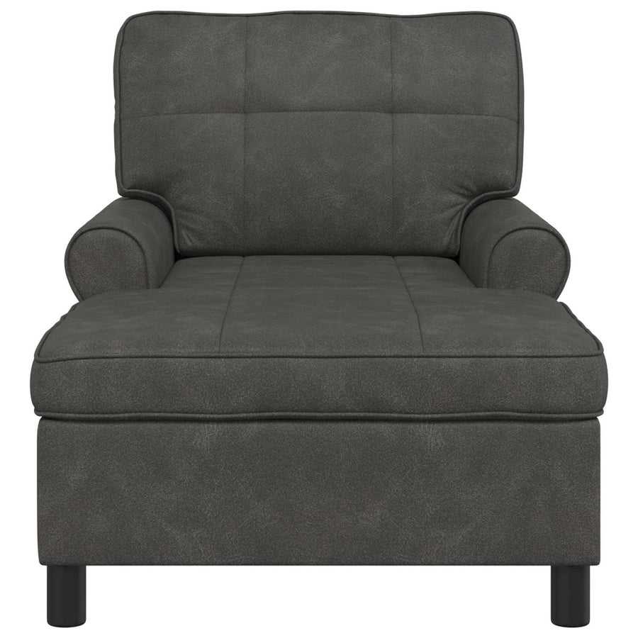 Chaise Lounge met kussen Zwart 91 x 157 x 91 cm Antiek PU