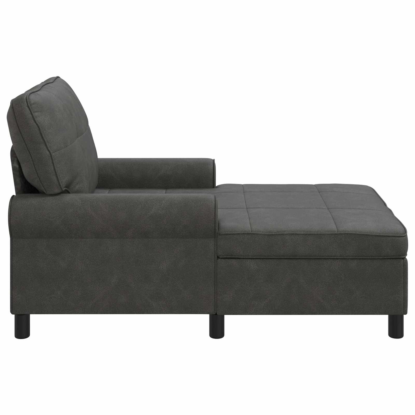 Chaise Lounge met kussen Zwart 91 x 157 x 91 cm Antiek PU